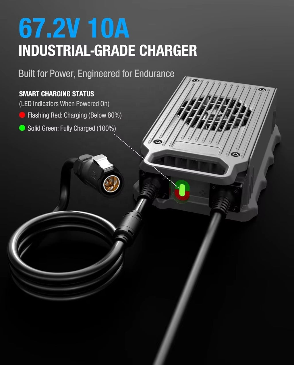 67.2V 10A Fast Charger for Sur Ron Light Bee X & Segway X260 | Waterproof EBike Charger