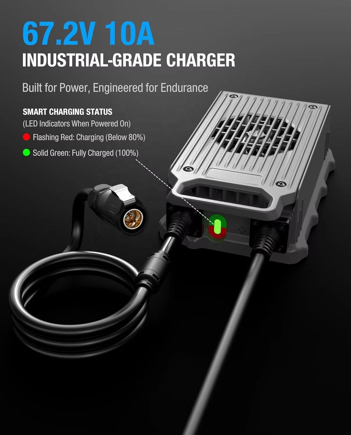 67.2V 10A Fast Charger for Sur Ron Light Bee X & Segway X260 | Waterproof EBike Charger